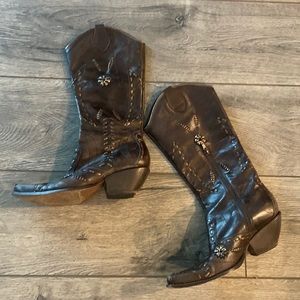 BCBG  brown cowboy boots 6.5